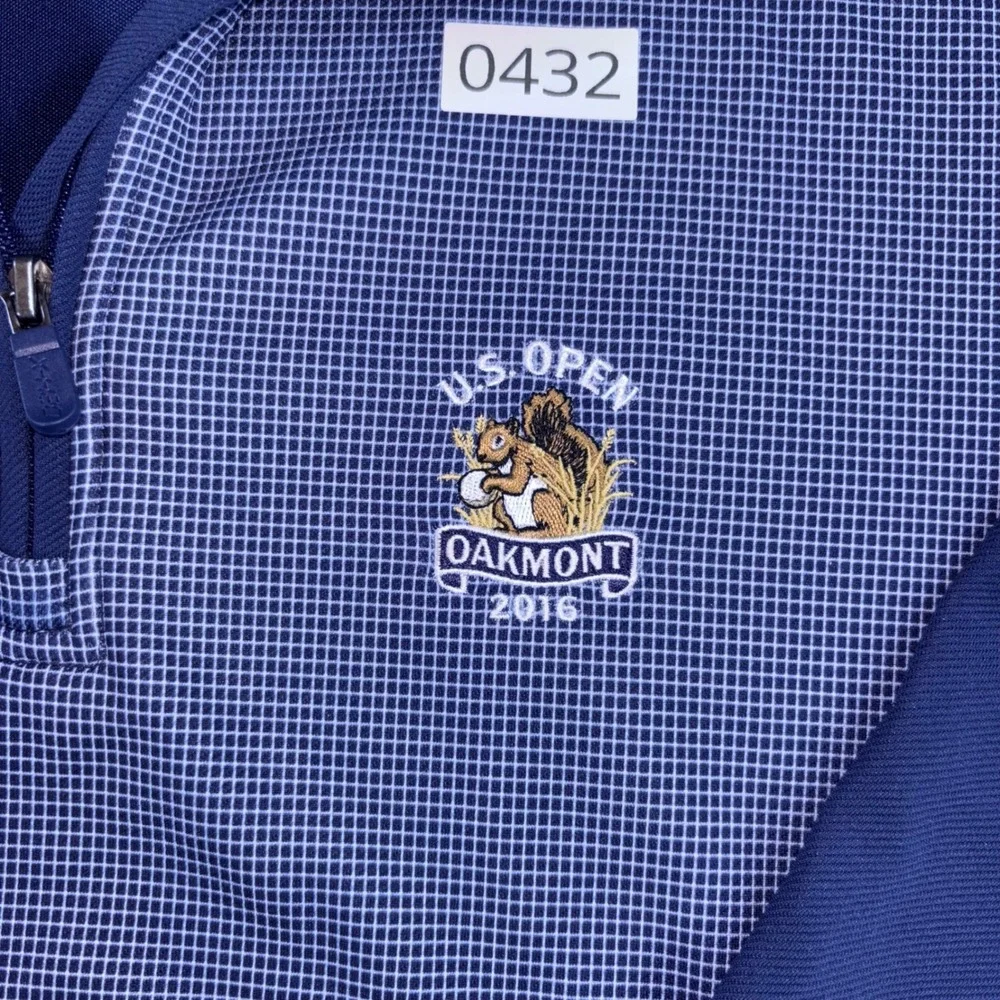 Bobby Jones X-H2O Mens M 2016 US Open Oakmont Golf 1/4 Zip Pullover Blue